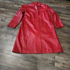 Vintage St. Vincent lambskin womens red overcoat size Large 2610